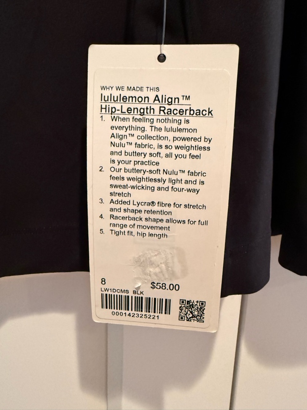 NWT lululemon Align Hip-Length Racerback W1DJPS Size 8 - Picture 8 of 9
